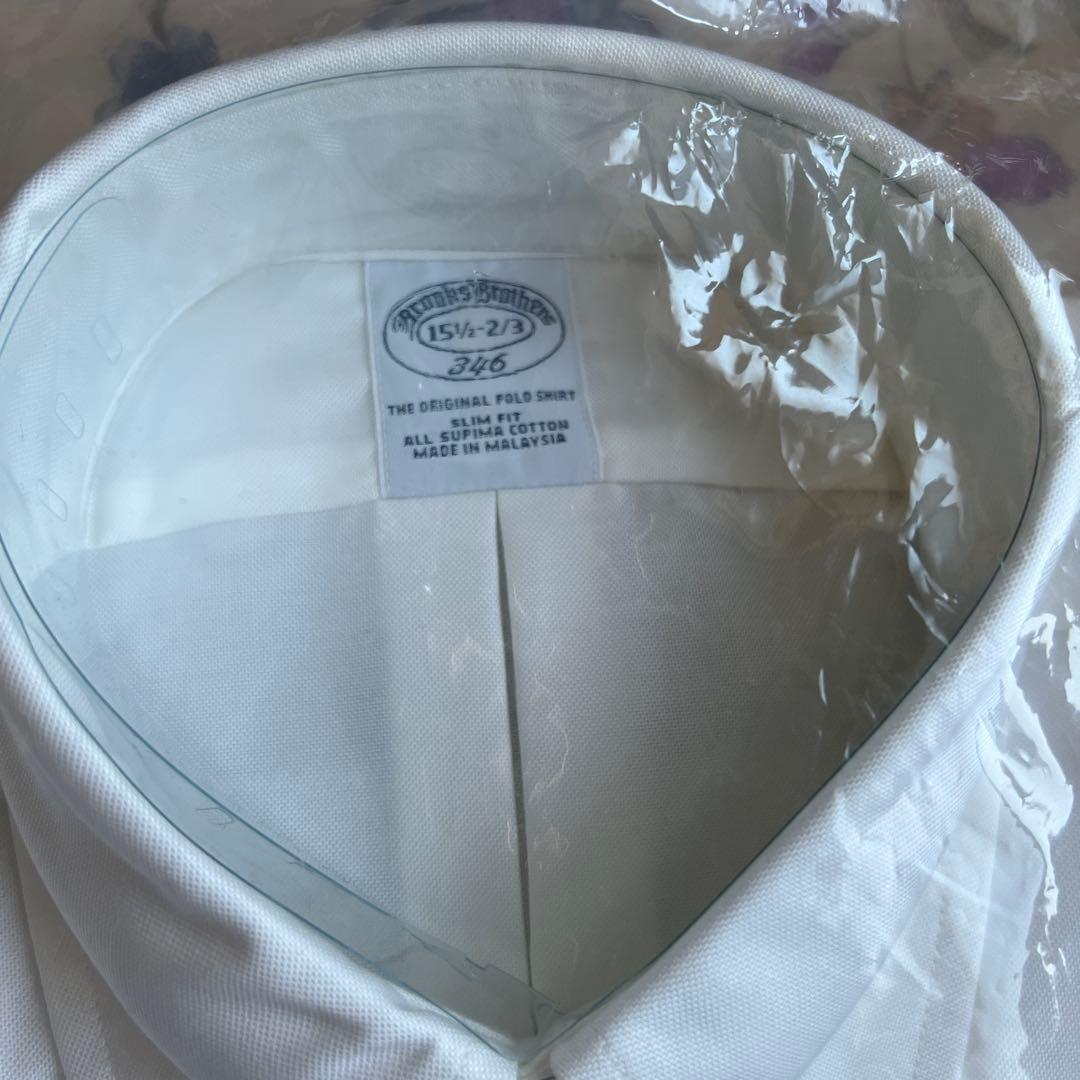 新品未使用ブルックスブラザーズ長袖コットンシャツ ホワイト15 1/2-2/3￼
