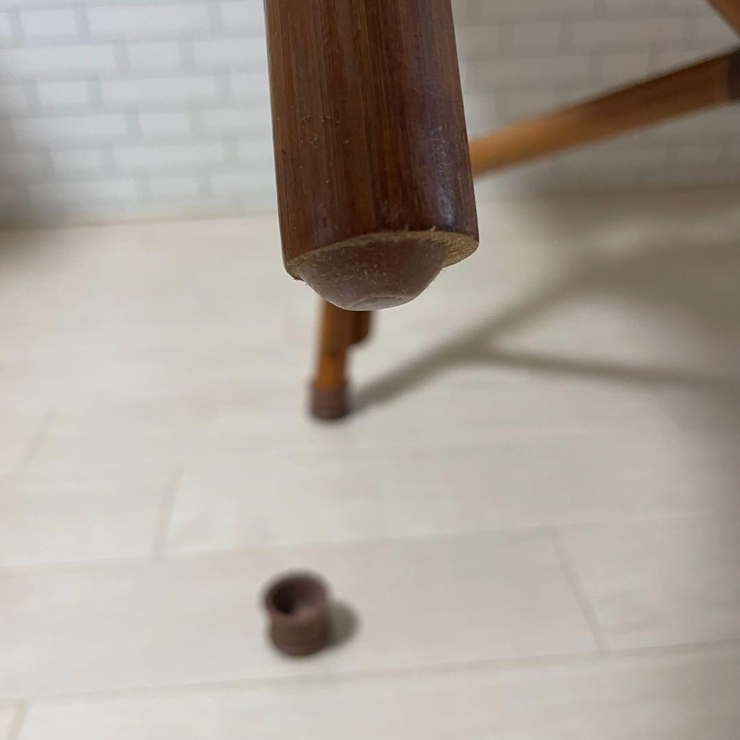 【美品】Kazama ラタンチェア ブラウン ダイニングチェア 籐椅子