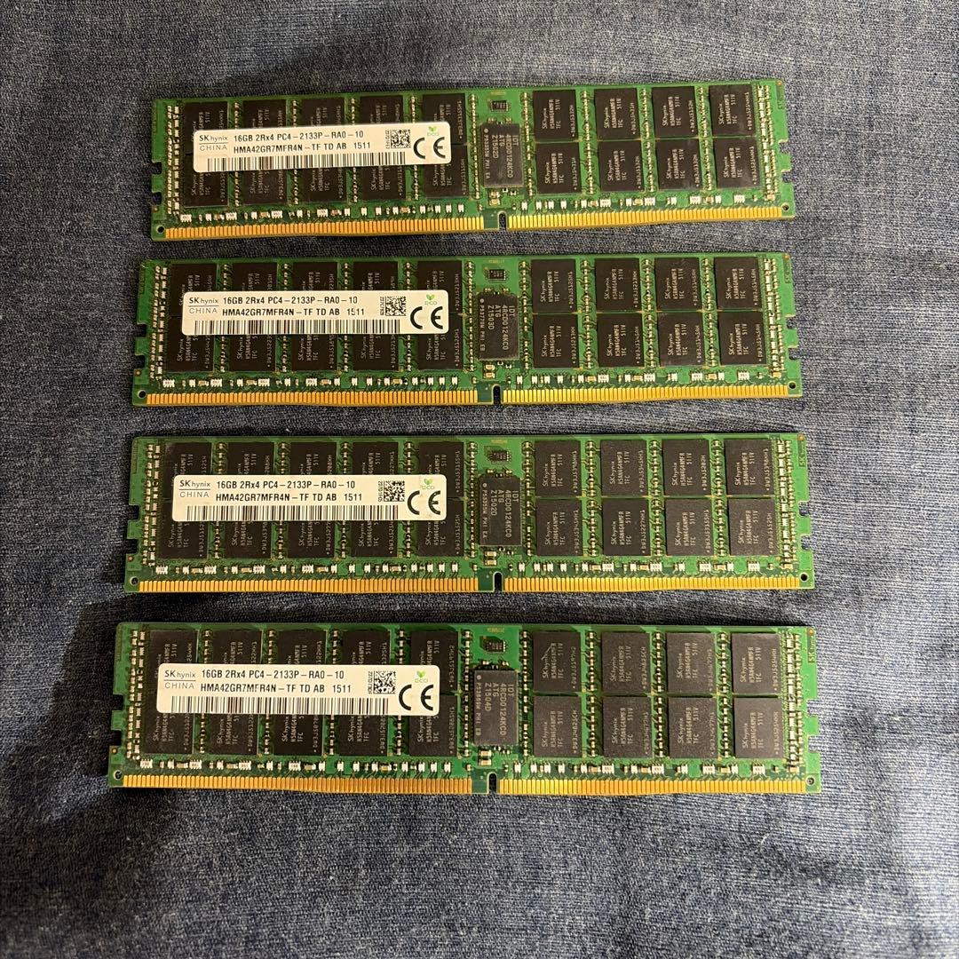 SKHynix ddr4 ecc 16gb×4枚 64GB 【動作確認済み】