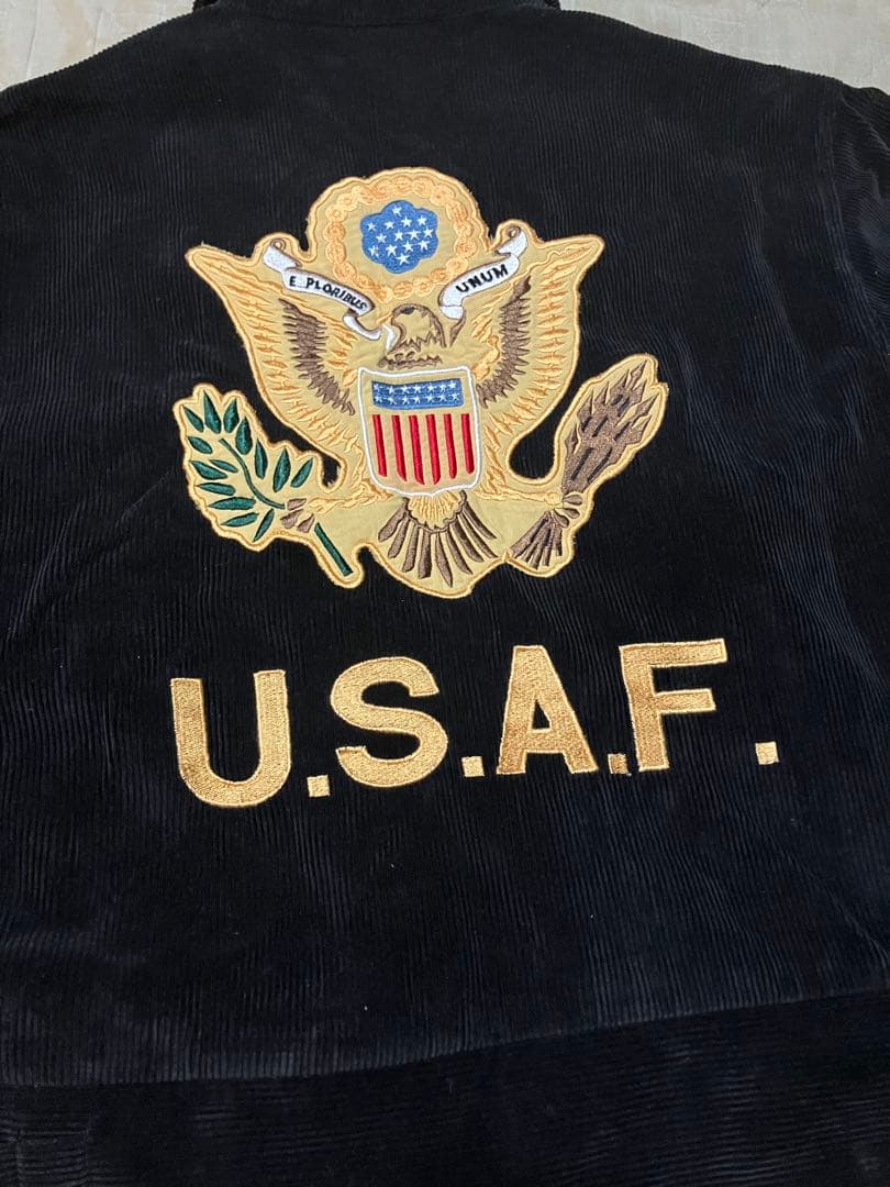 HOUSTON USAF ツアージャケット スーベニア コーデュロイ black