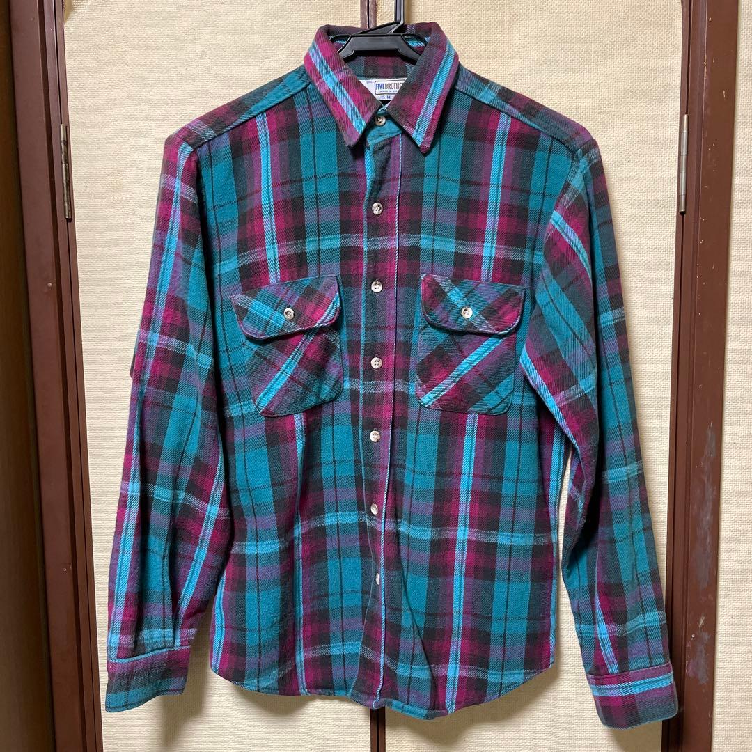 FIVE BROTHER ネルシャツ Mサイズ　80年代