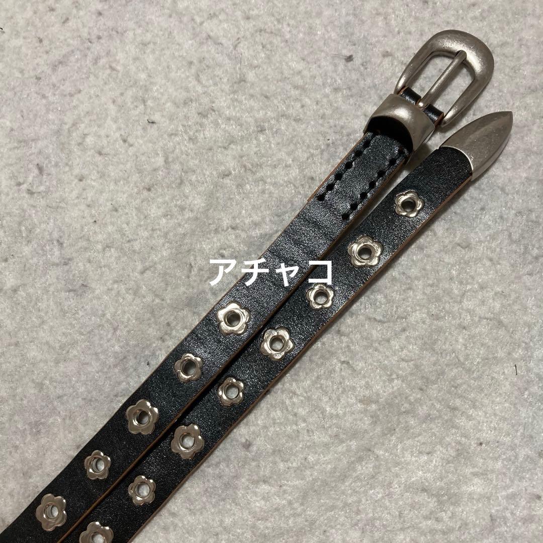 our legacy Flowers On Leather ベルト ブラック