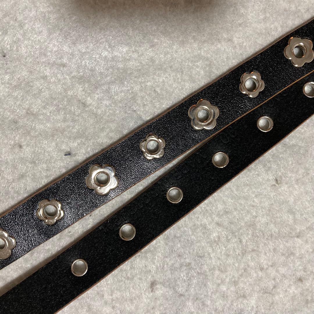 our legacy Flowers On Leather ベルト ブラック