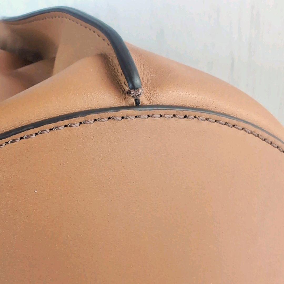 美品 ORSETTO オルセット ワンハンドル ハンドバッグ キャメル ブラウン