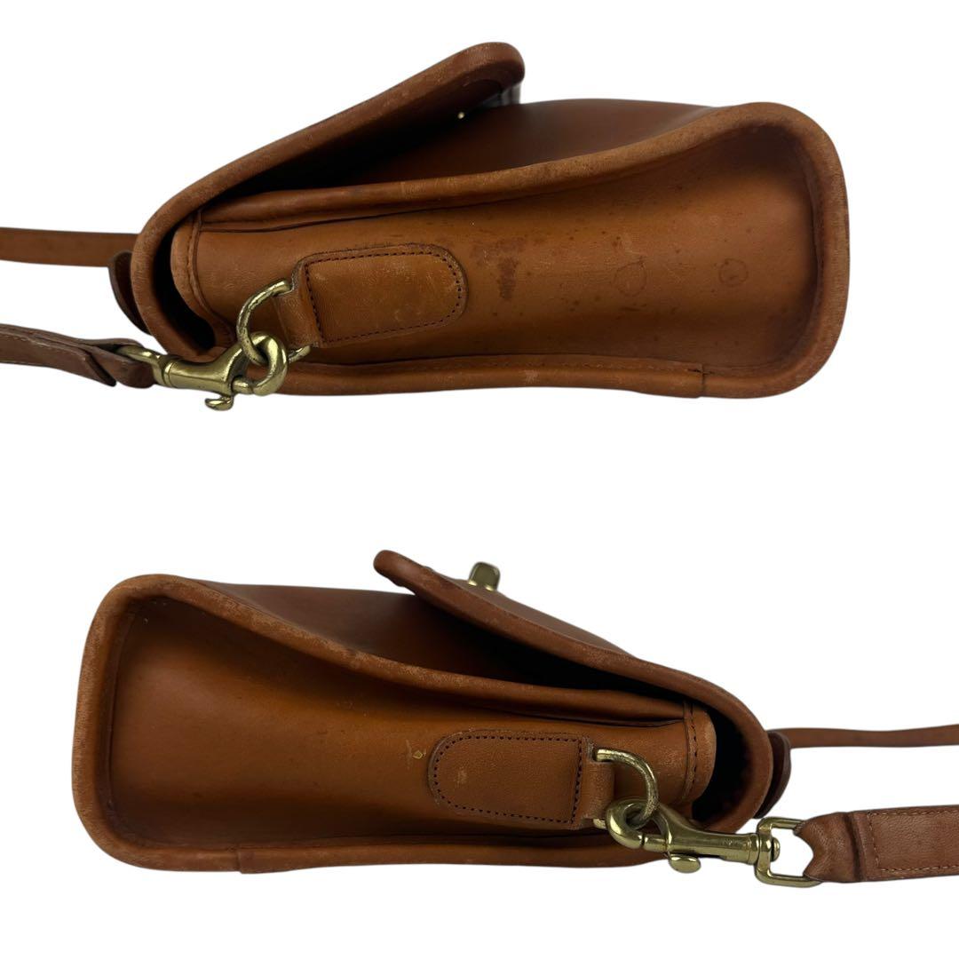 【良品】オールドコーチ メッセンジャーバッグ ターンロック 本革 ベージュC18