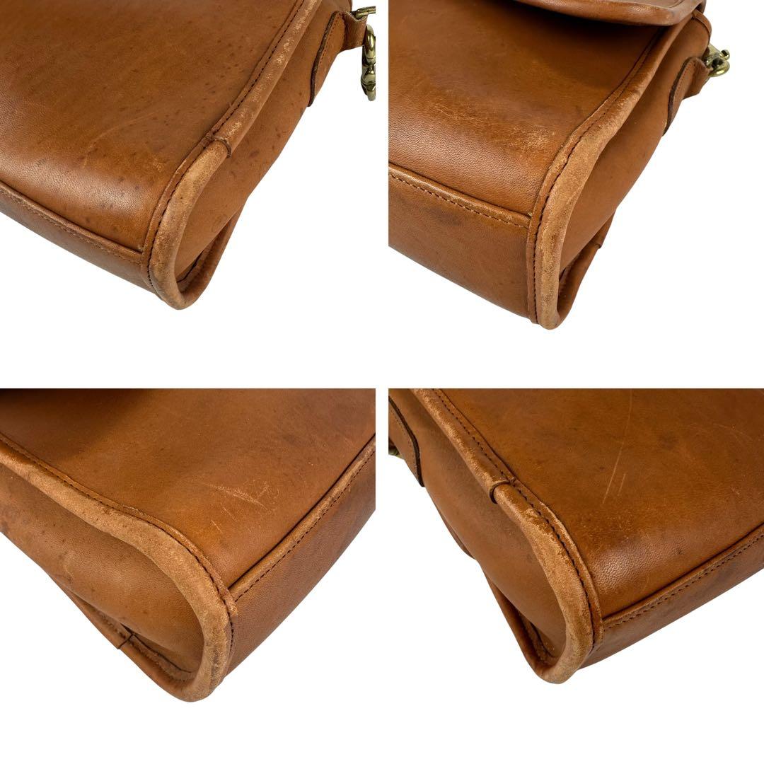 【良品】オールドコーチ メッセンジャーバッグ ターンロック 本革 ベージュC18