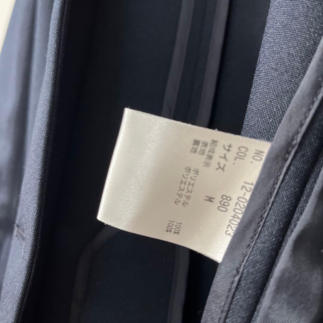 プラステ　セットアップ　スーツ　レディース　ネイビー　ノーカラー 卒業式