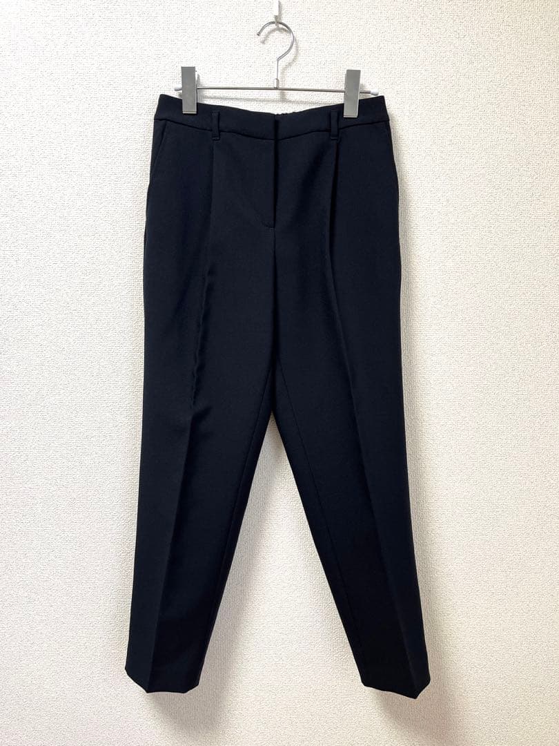 プラステ　セットアップ　スーツ　レディース　ネイビー　ノーカラー 卒業式