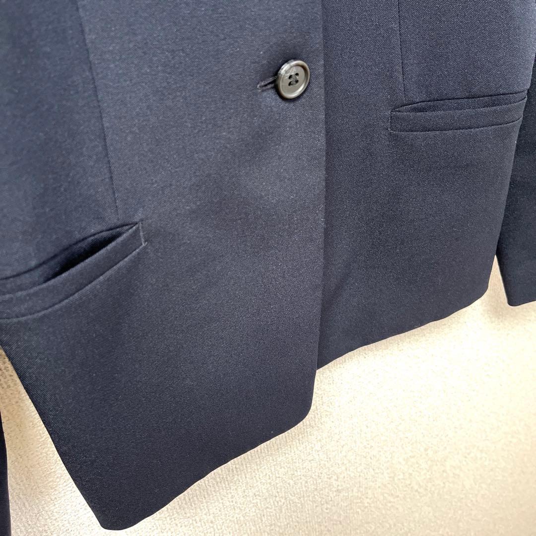 プラステ　セットアップ　スーツ　レディース　ネイビー　ノーカラー 卒業式