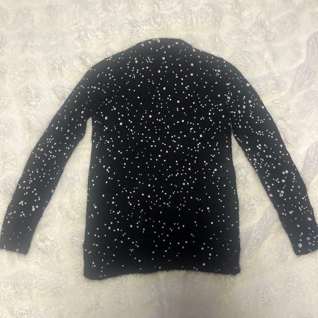 FENDI 黒 ドット柄 長袖ニットセーター