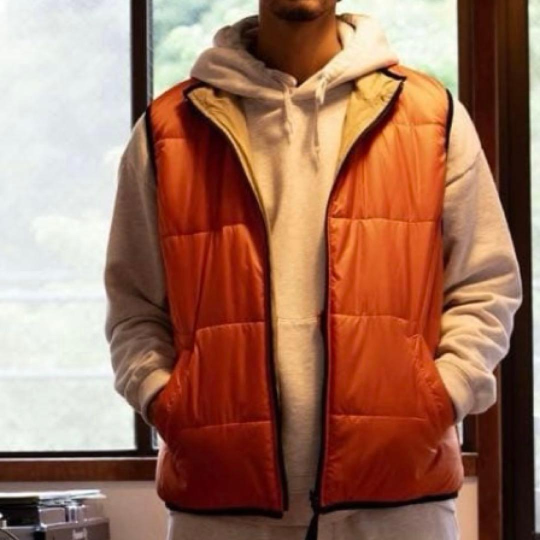 美品 PWA ミステリーボックス リバーシブル 中綿ベスト ベージュ オレンジ