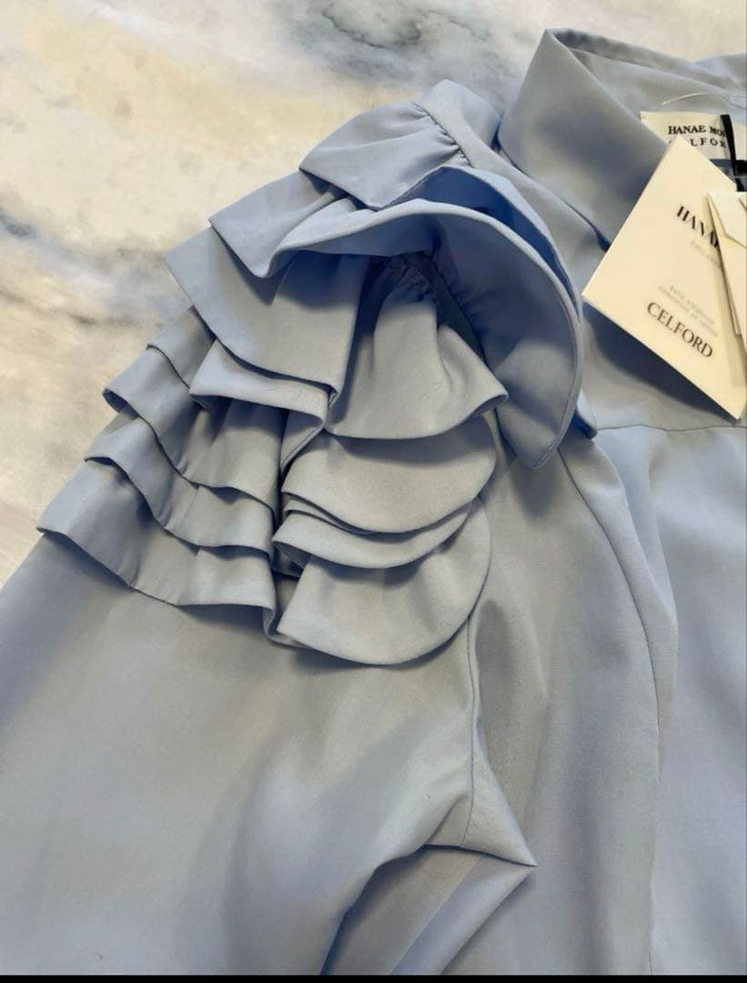 【新品未使用 HANAEMORI×セルフォード】フリルショルダーブラウス