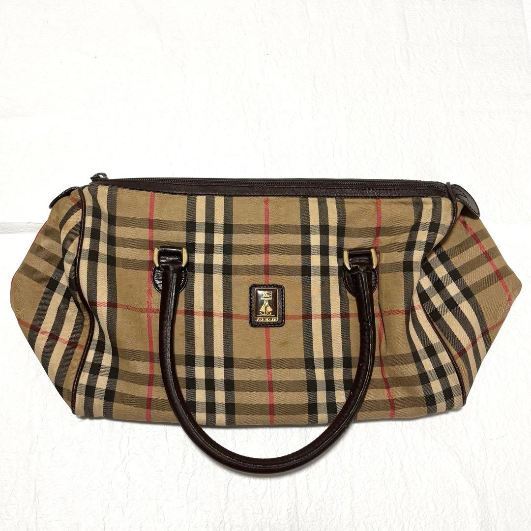 正規品 鑑定済 Burberrys ミニボストンバッグ ノバチェック a81