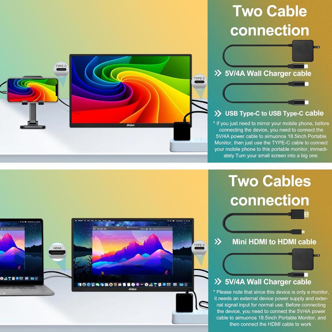【開封済・未使用】Tpsmtdis　18.5インチポータブルモニター　ブラック②