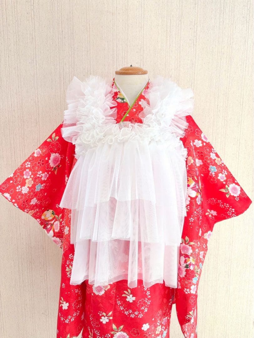 ✳︎チュール被布　被布エプロン　ドレス　 ハンドメイド✨