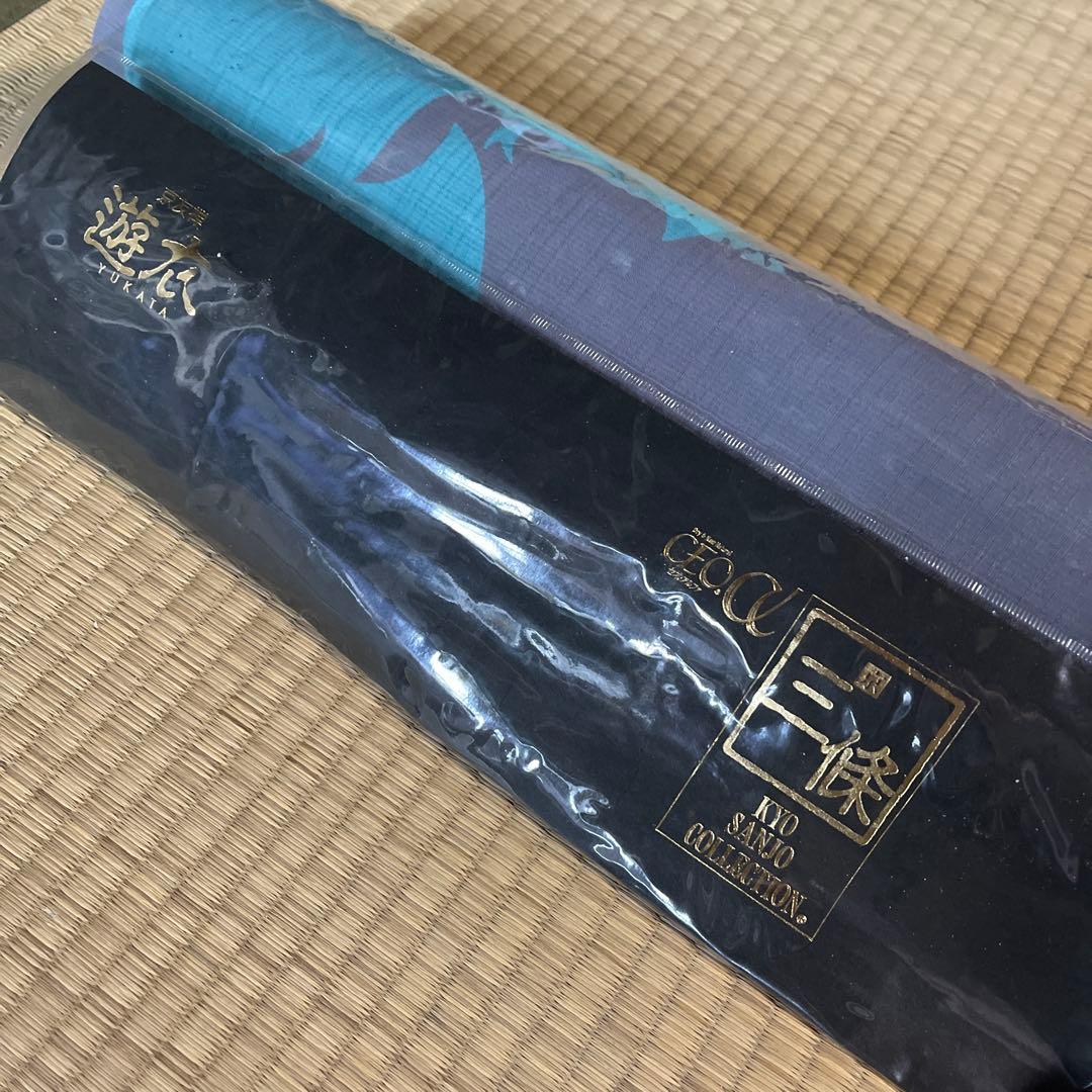 セオα 三條　浴衣反物 青い千鳥