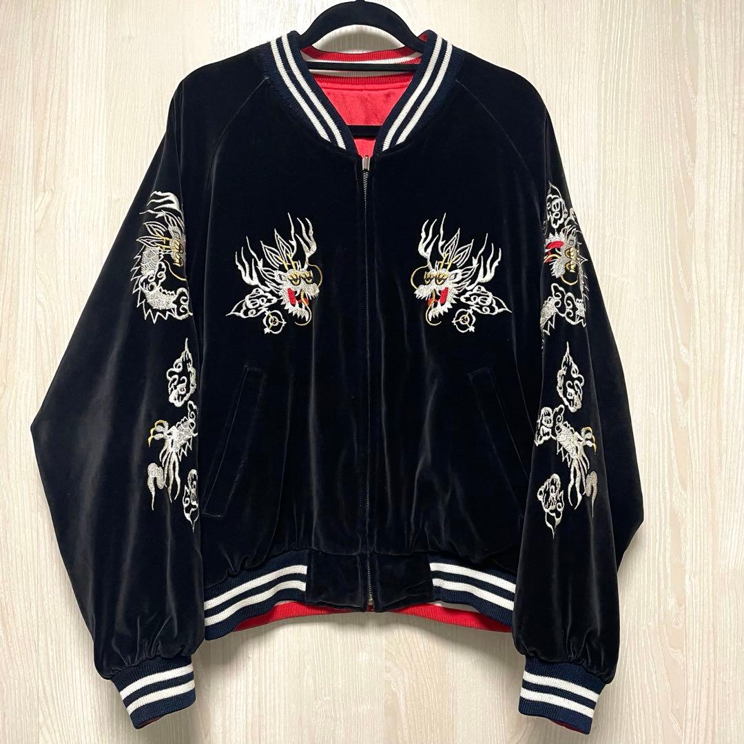 JUNGLE STORM スカジャン ベロア　リバーシブルM-Lサイズ