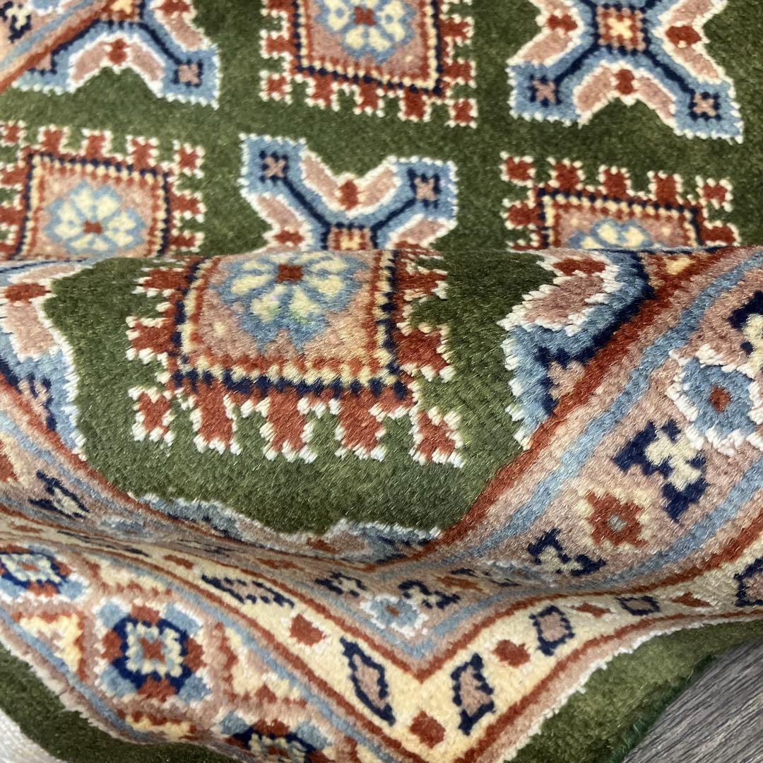 61x46パキスタン手織り絨毯ミニラグ訳あり品写真10/11番