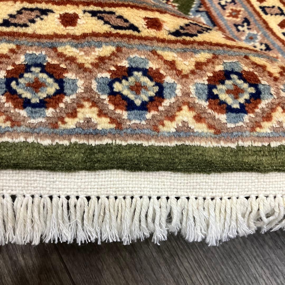 61x46パキスタン手織り絨毯ミニラグ訳あり品写真10/11番