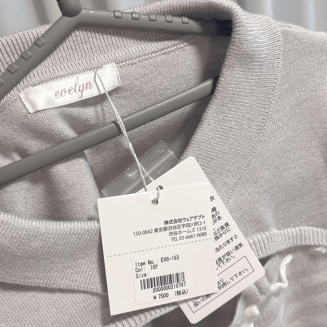 evelyn チェック襟ニット トップス