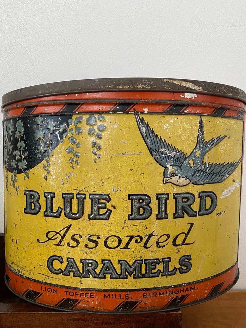 イギリス　英国　アンティーク　ブリキ缶　トフィー缶　希少　レア　レトロ缶