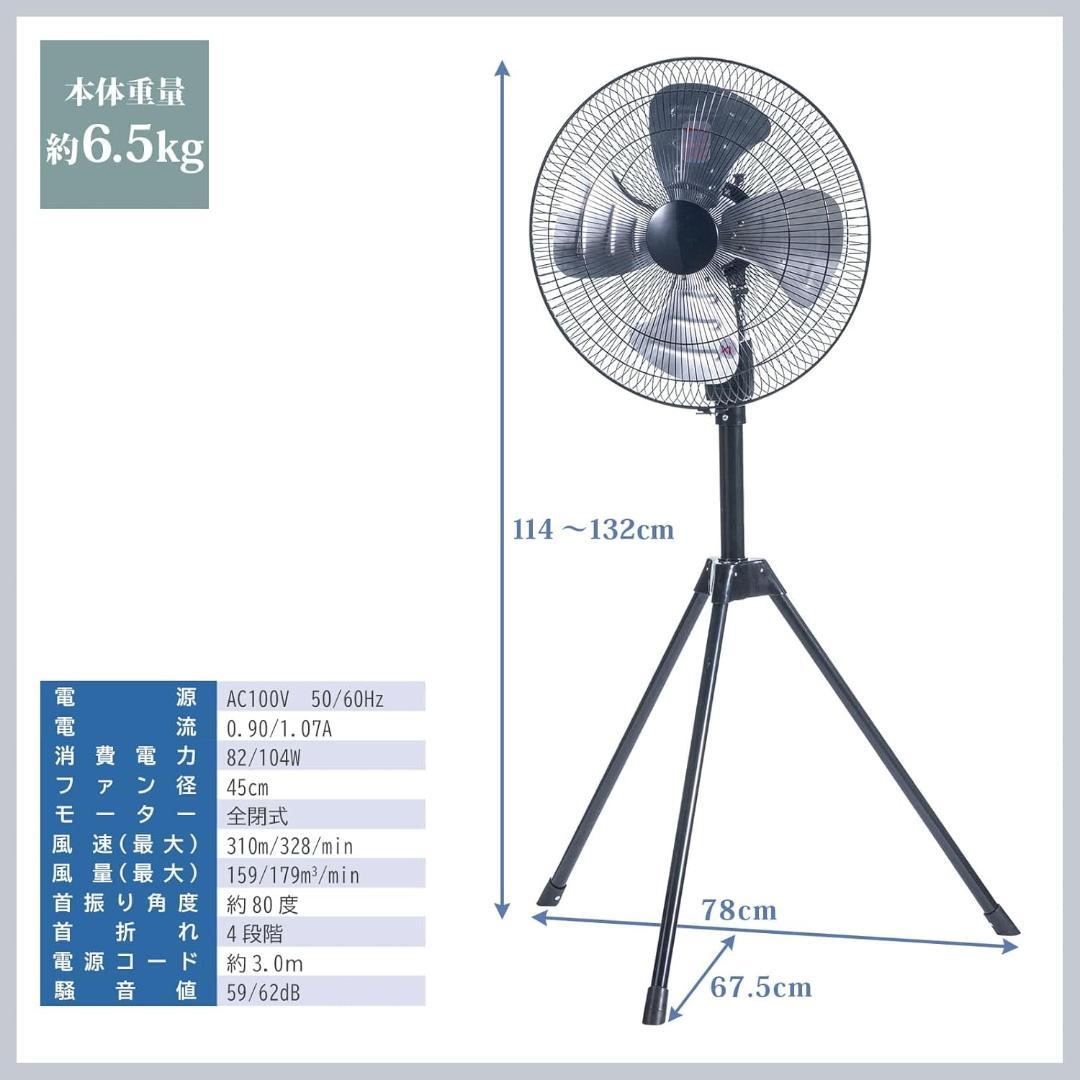 山善 業務用扇風機 全閉式 45㎝ 3段階 業務用 扇風機 HSE-Y45CA