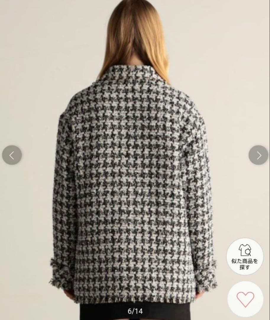 美品 BACCA バッカ　ハウンドトゥースツイードワーカーズジャケット