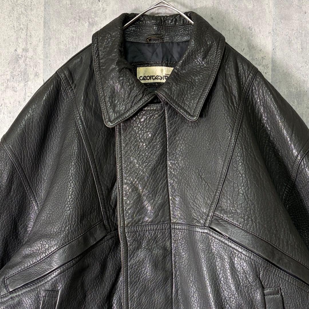 極上 羊革 ラムレザー ボンバージャケット 短丈 黒 本革 肩パッドなし