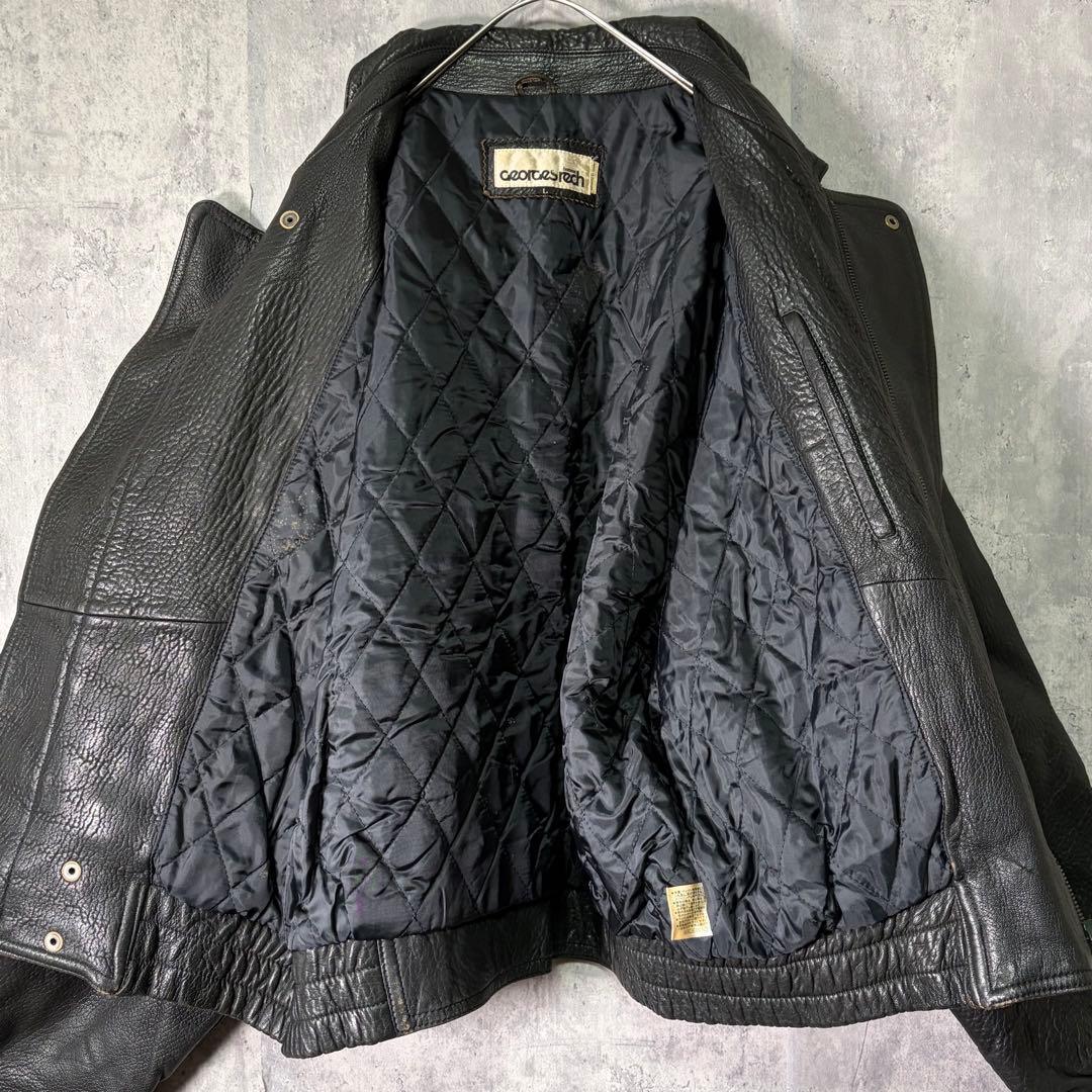 極上 羊革 ラムレザー ボンバージャケット 短丈 黒 本革 肩パッドなし