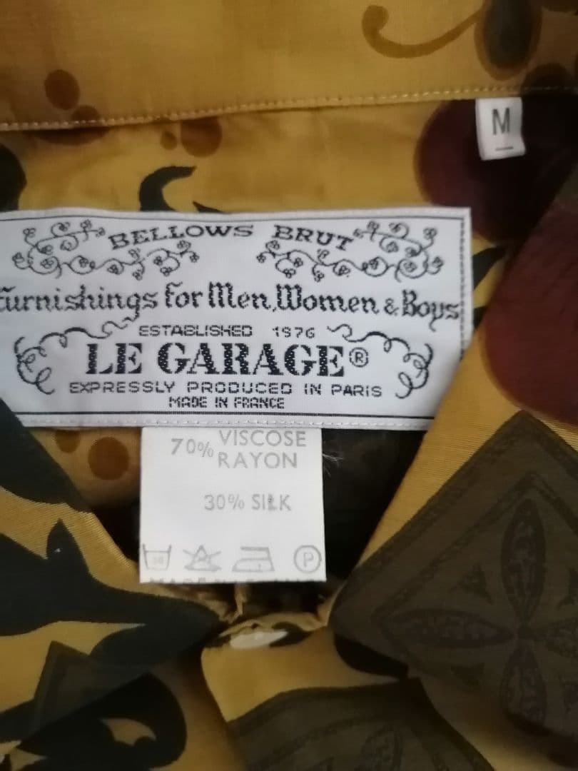 LE GARAGE 総柄 長袖シャツ Mサイズ フランス製