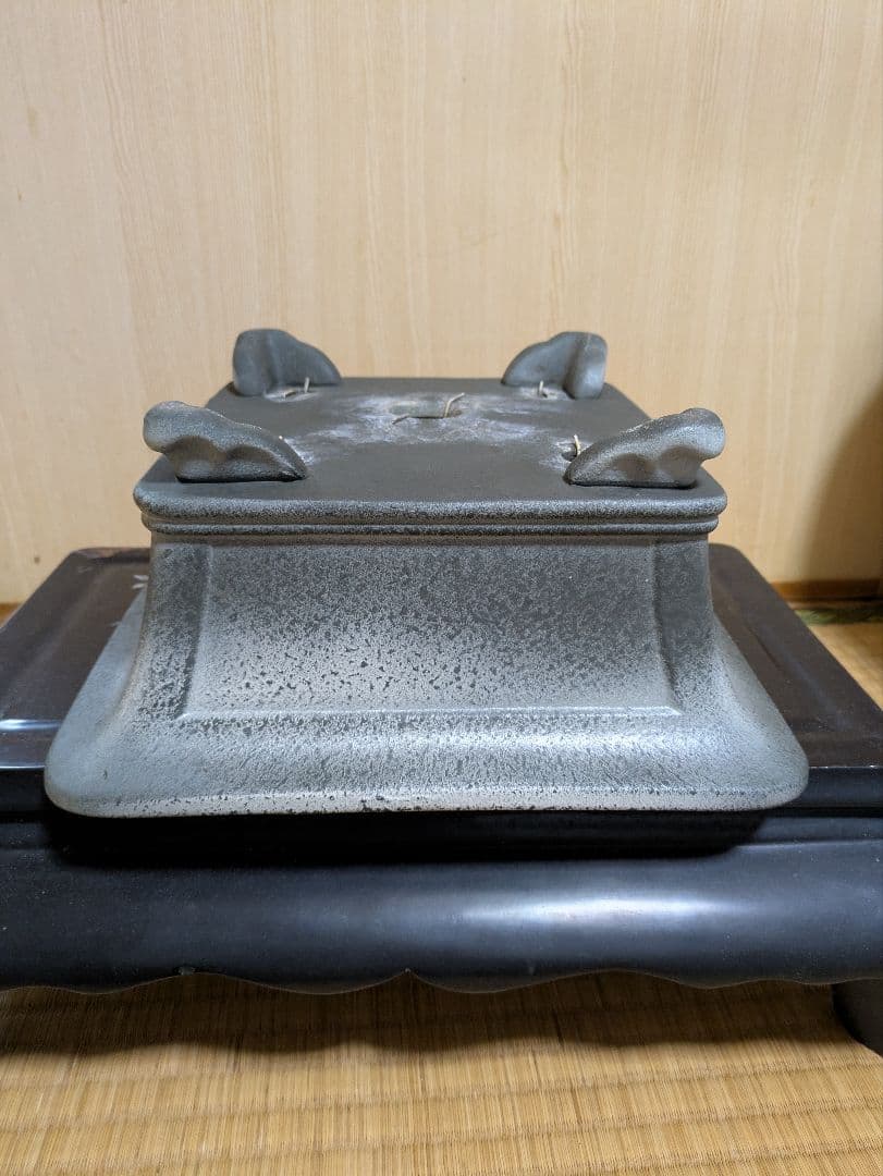 盆栽鉢　正方鉢　グレー 陶器 四角形