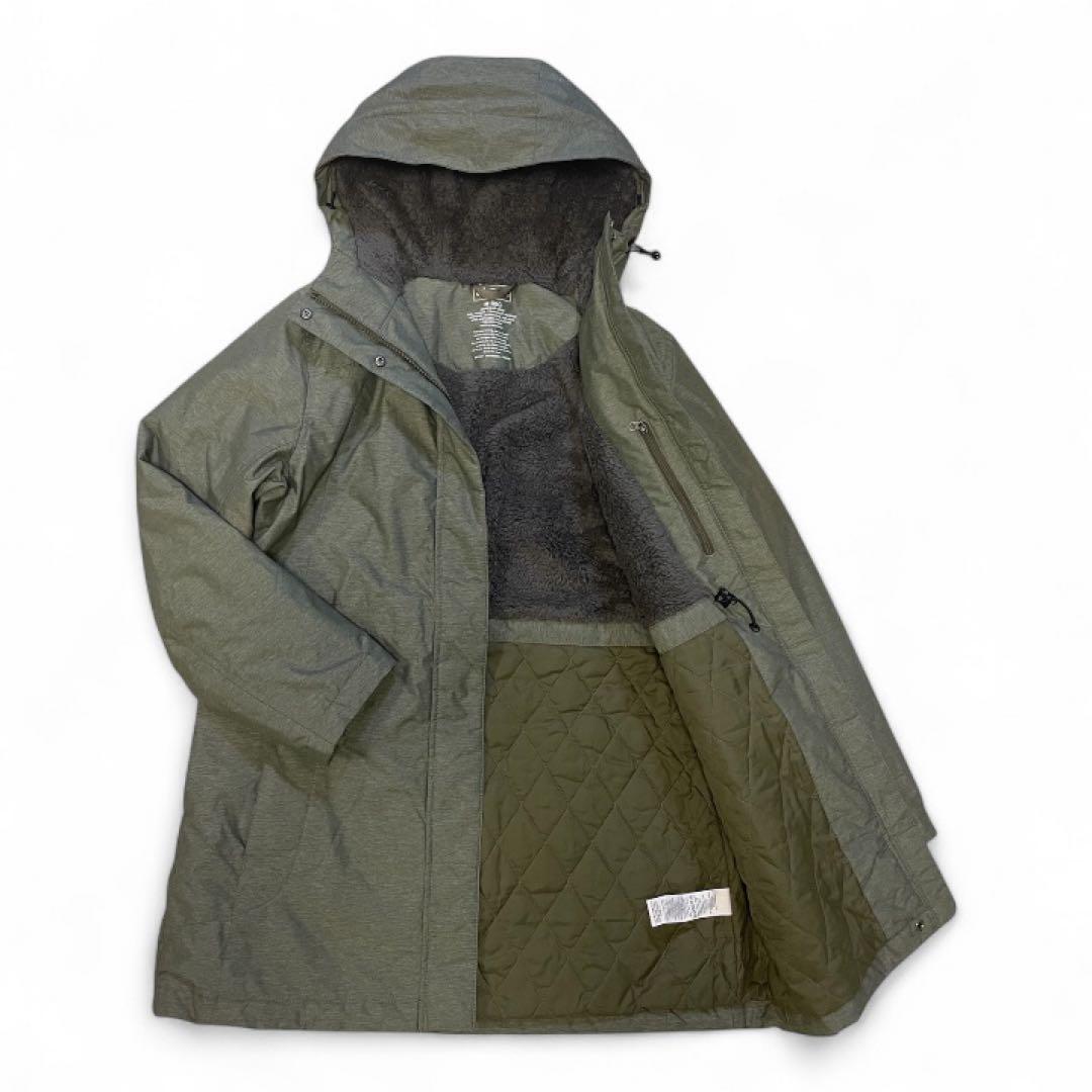 美品　L.L.Beanウィンター・ウォーマー・コート　カーキ　刺繍ロゴ　M
