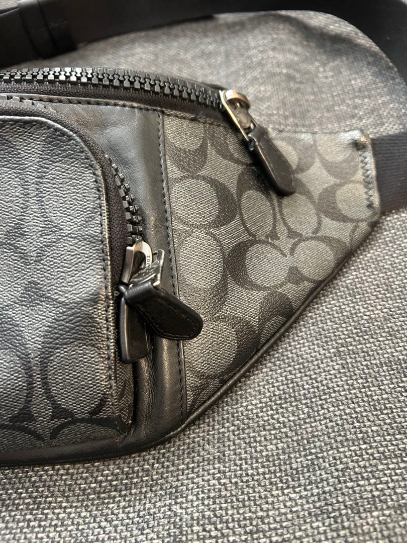 美品 コーチ COACH シグネチャー ボディバッグ ウエストバッグ C3765