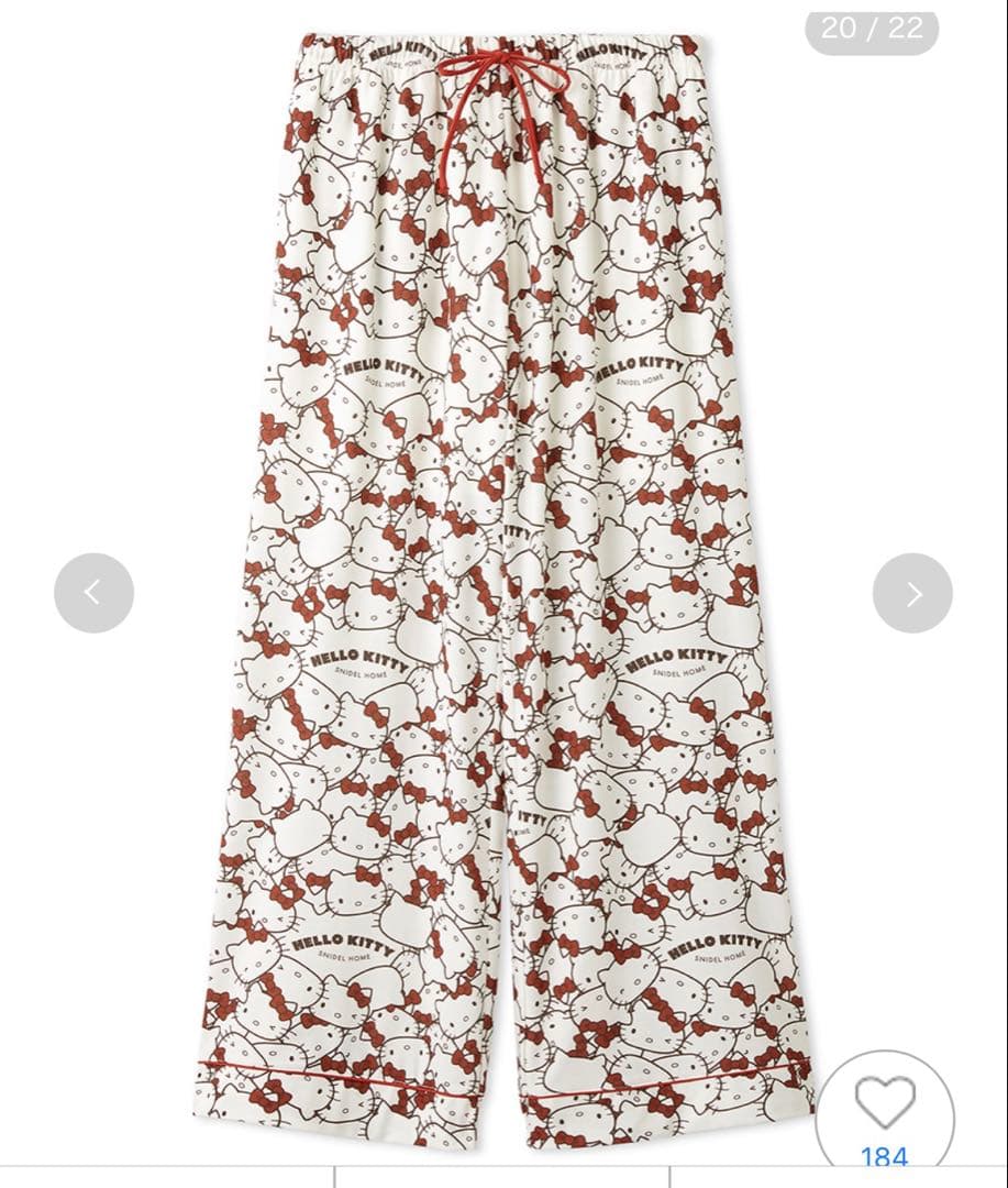 【HELLO KITTY】総柄ロングパンツ& 総柄開襟シャツ