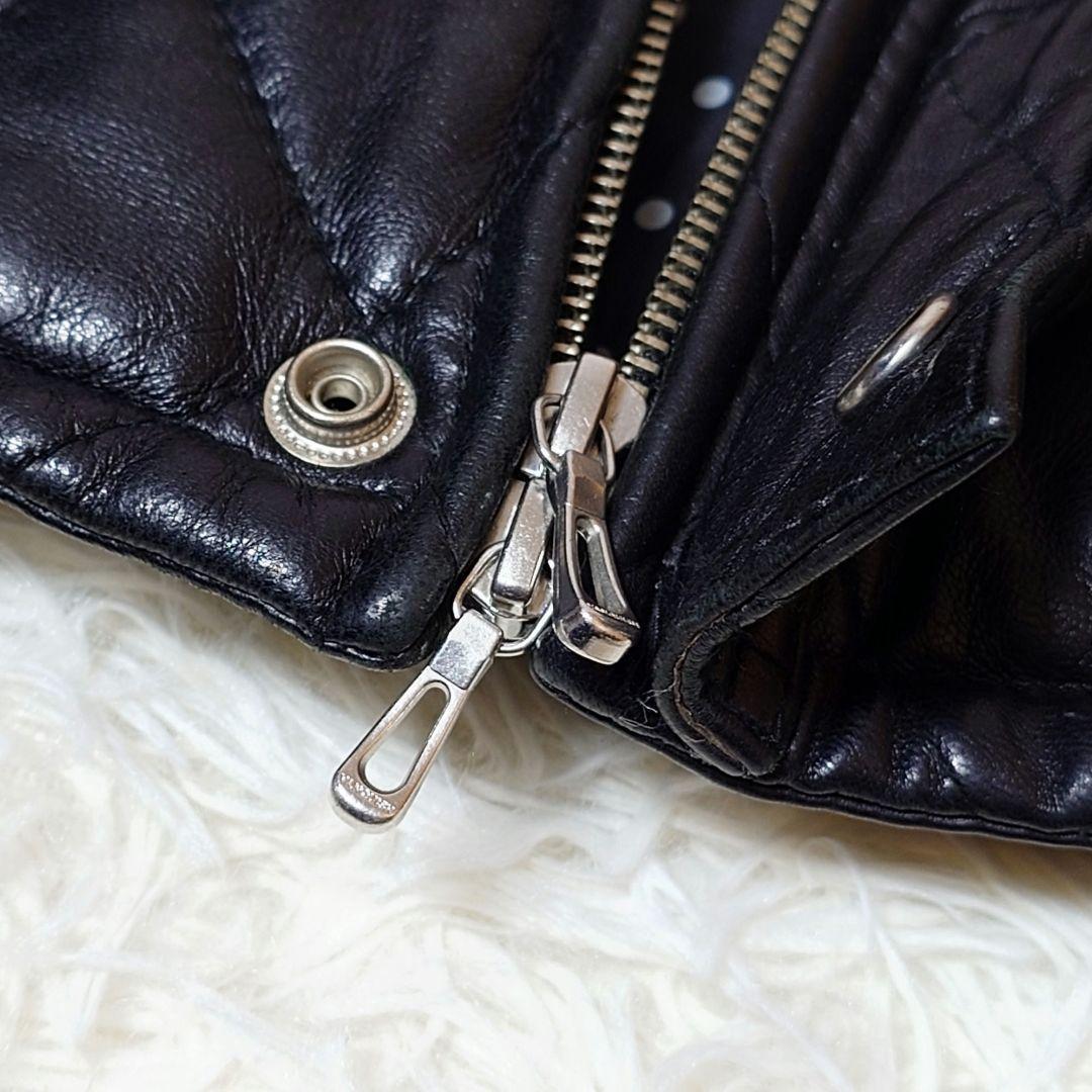 希少 ヴァンキッシュ【M】羊革 キルティングレザージャケット 黒 ☆美品☆