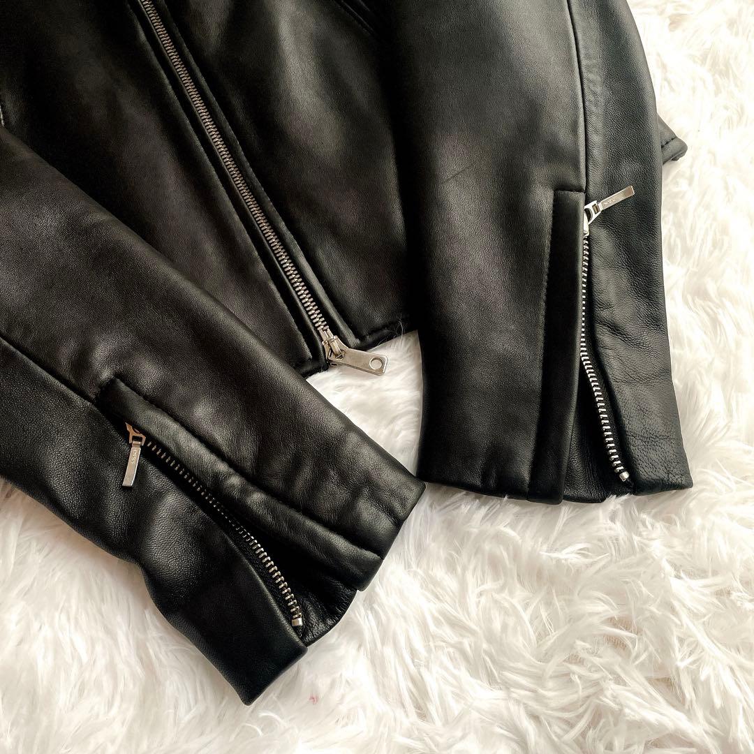 極美品⭐︎UNITED TOKYO ラムレザー 黒 シングルライダース ジャケット