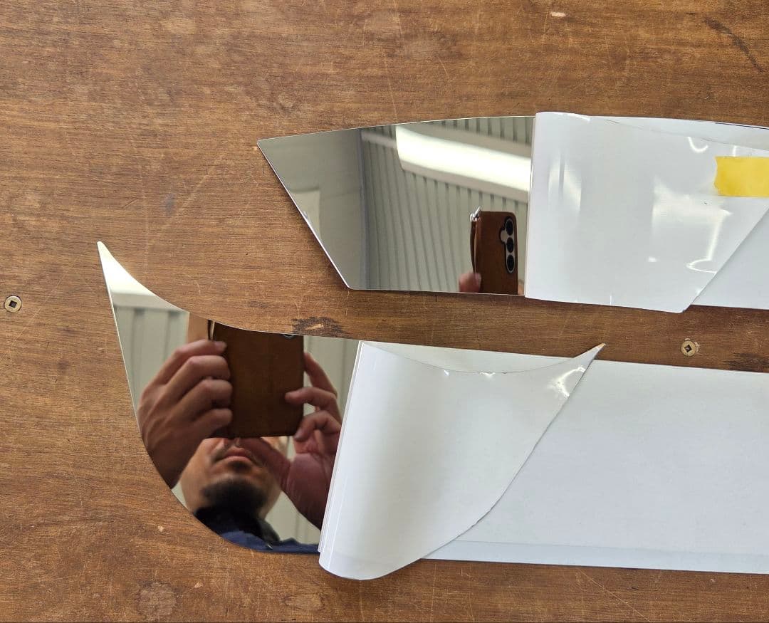 17スーパーグレート　バンパー　ダメージ隠し　鏡面ステンレス　タンク用バンド