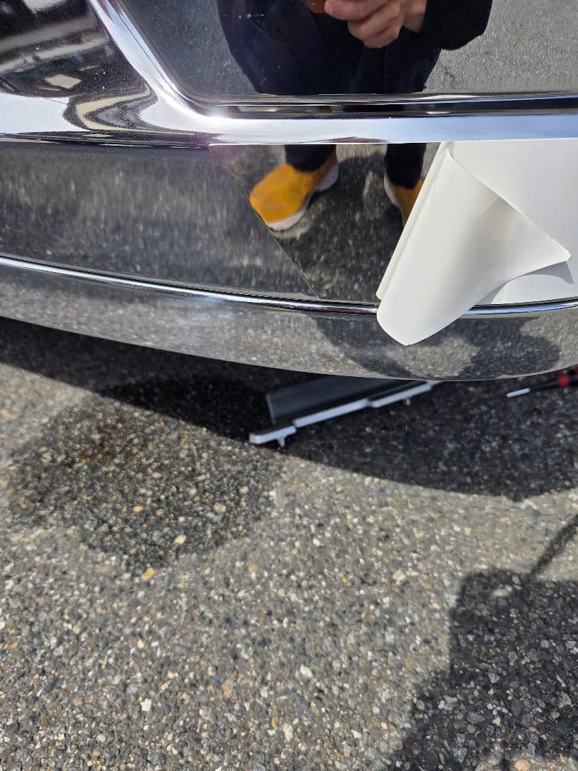 17スーパーグレート　バンパー　ダメージ隠し　鏡面ステンレス　タンク用バンド