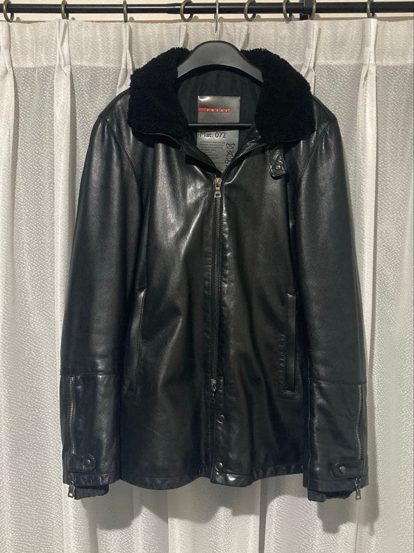 美品 PRADA SPORT レザージャケット サイズ48 国内正規品
