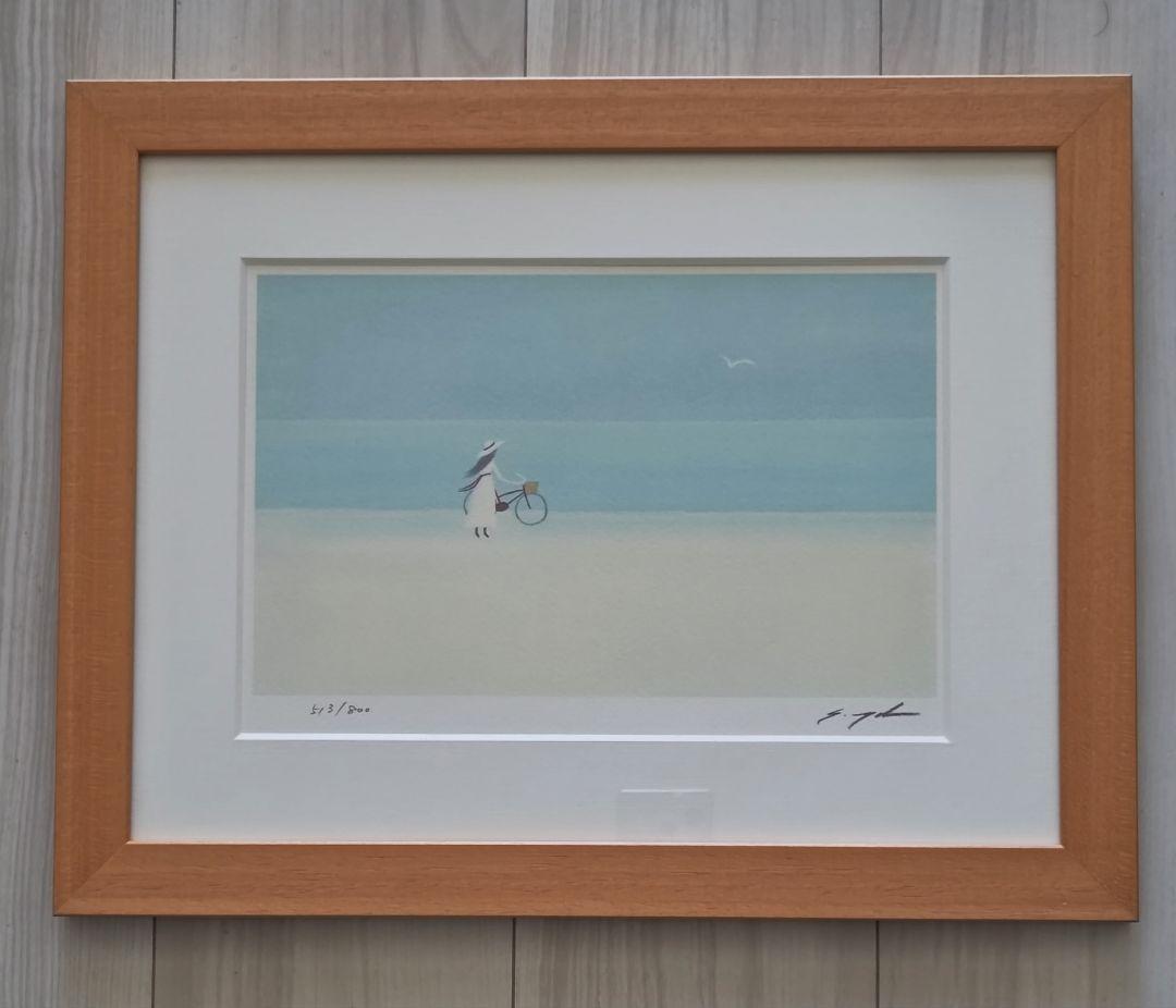 葉祥明 版画 少女とカモメ