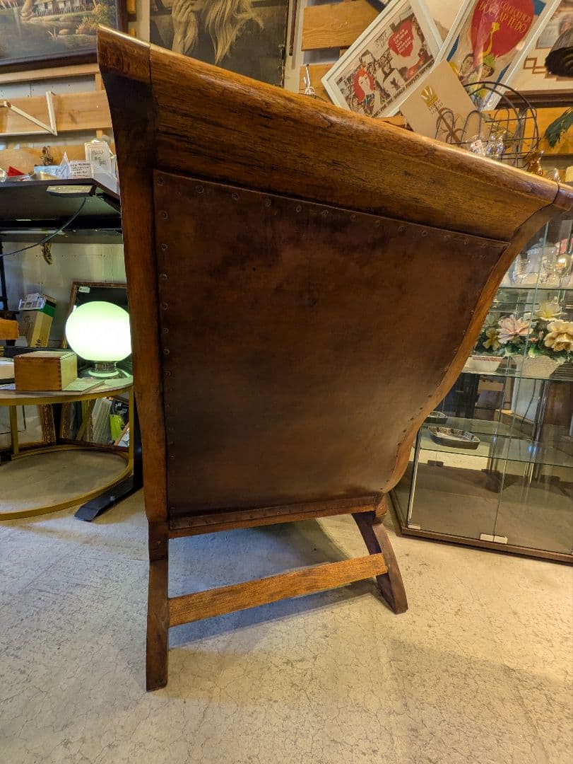 アジアン家具 本革ラウンジチェアー リラックス ヴィンテージ アンティーク