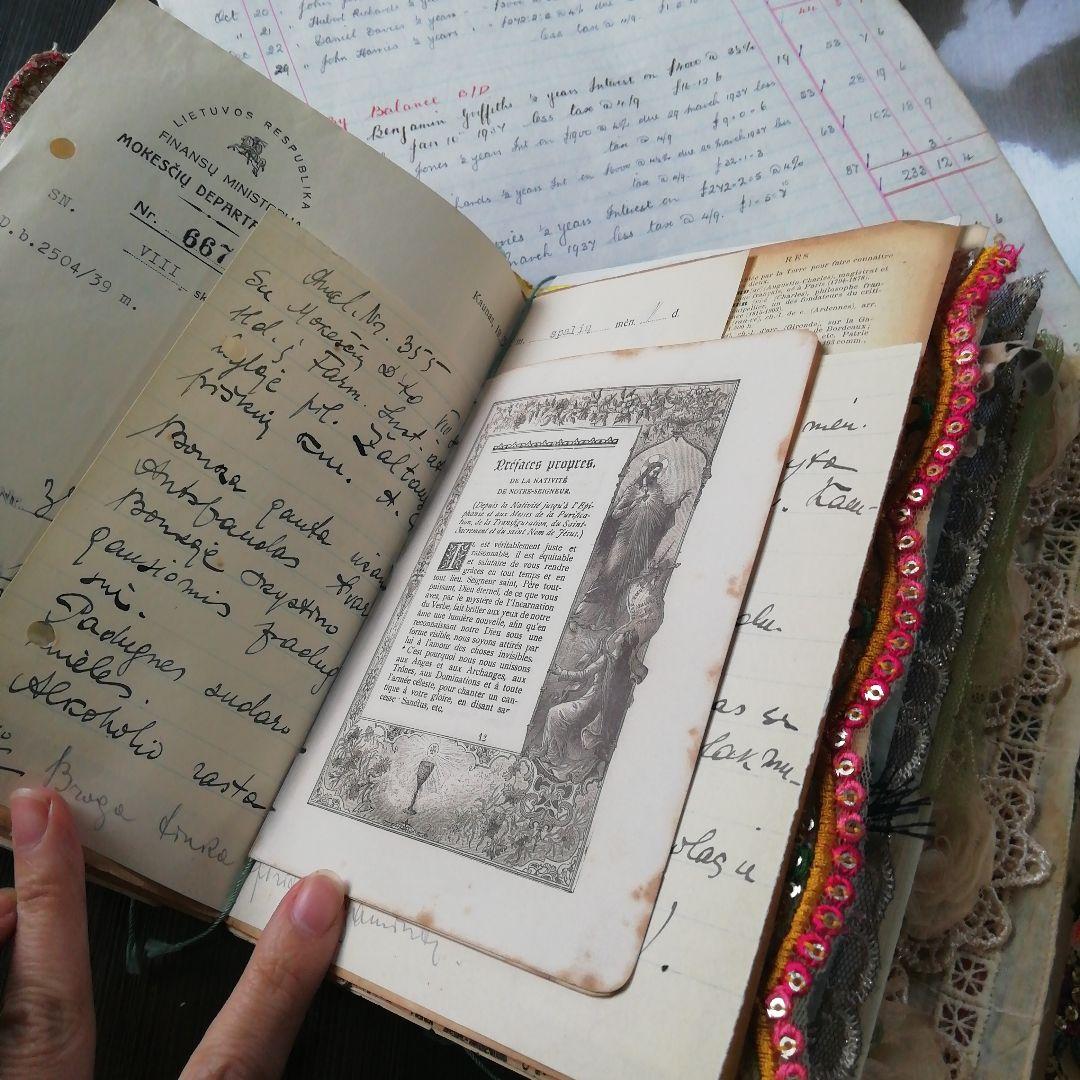 分厚ーーいジャンクジャーナル♡雑記帳　ヴィンテージ　植物　ブロカント