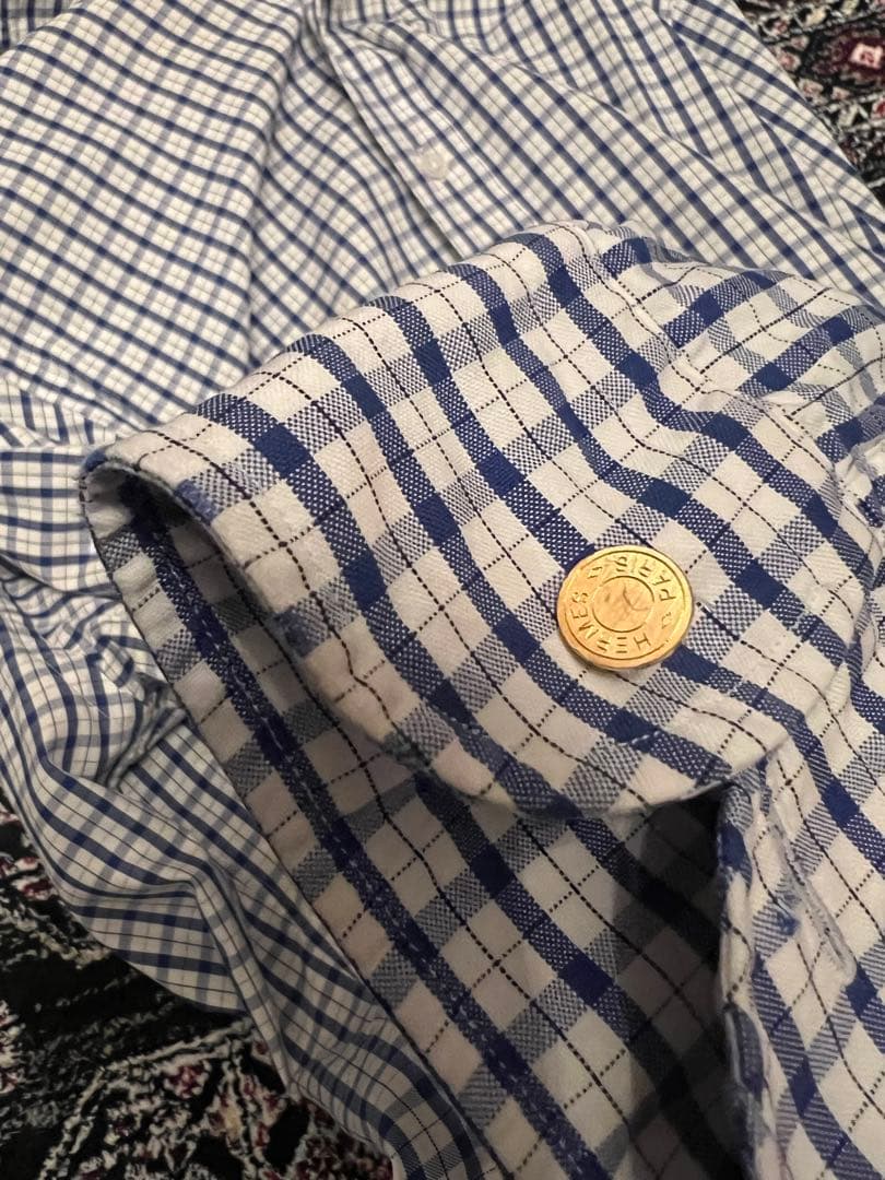 HERMES チェック柄 長袖ドレスシャツ