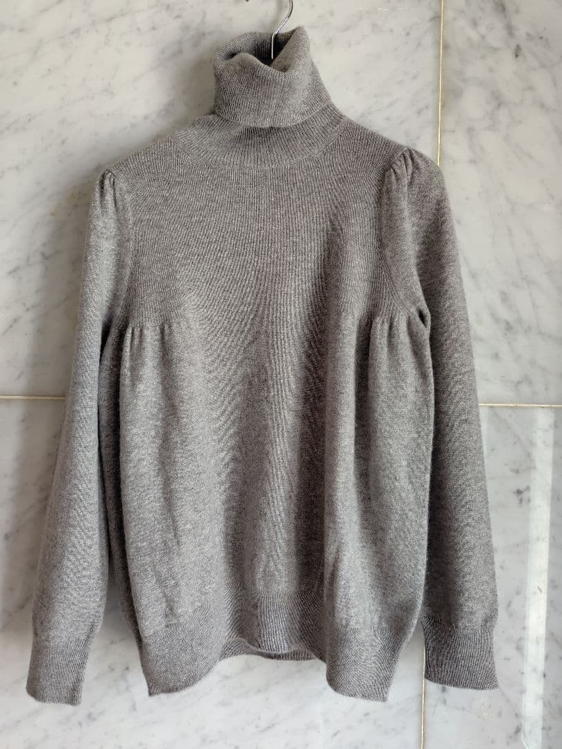 Drawer新品未使用14Gカシミアリブギャザータートルネックニット