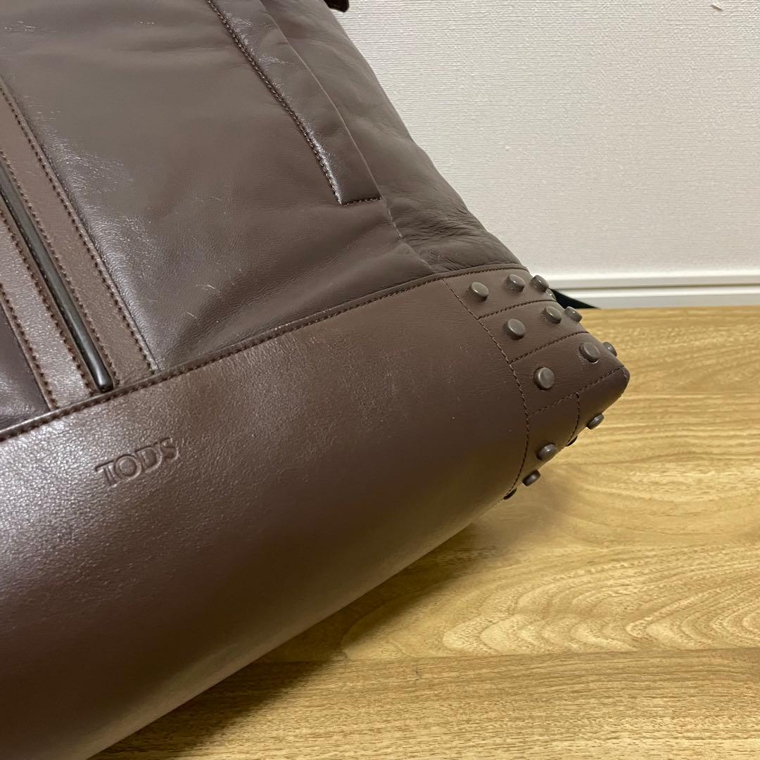 《美品》TOD’S （トッズ）レザー ハンドバッグ ダークブラウン