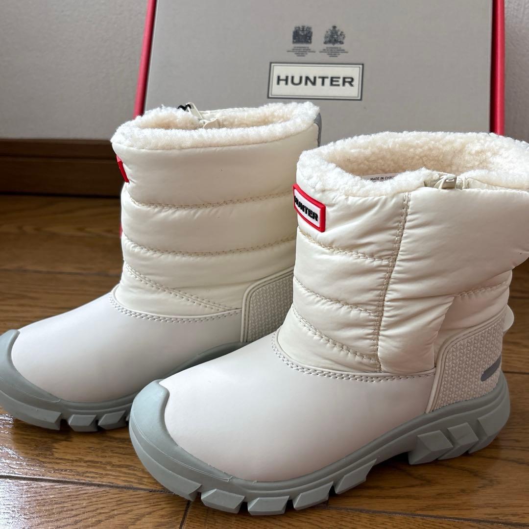 HUNTER ホワイト スノー　ブーツ　キッズ　19cm 子供　UK11