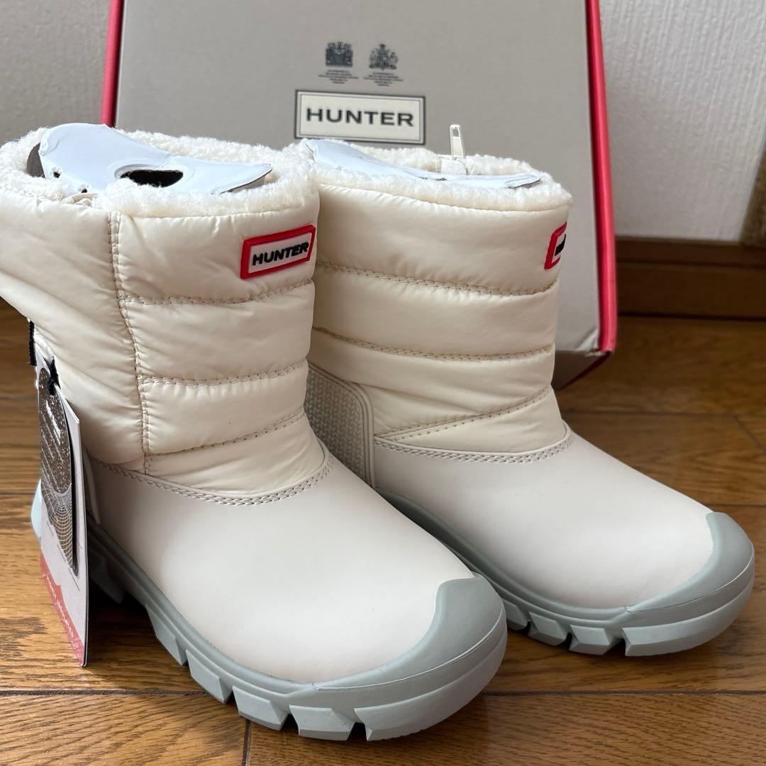 HUNTER ホワイト スノー　ブーツ　キッズ　19cm 子供　UK11