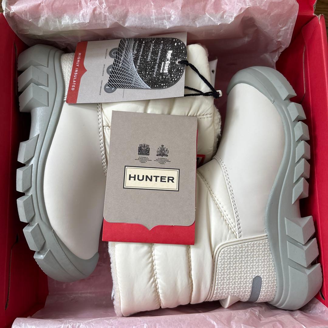 HUNTER ホワイト スノー　ブーツ　キッズ　19cm 子供　UK11