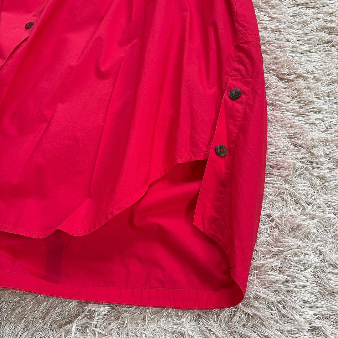 萌 モユル シャツワンピース コクーン アートデザイン バンドカラー 変形