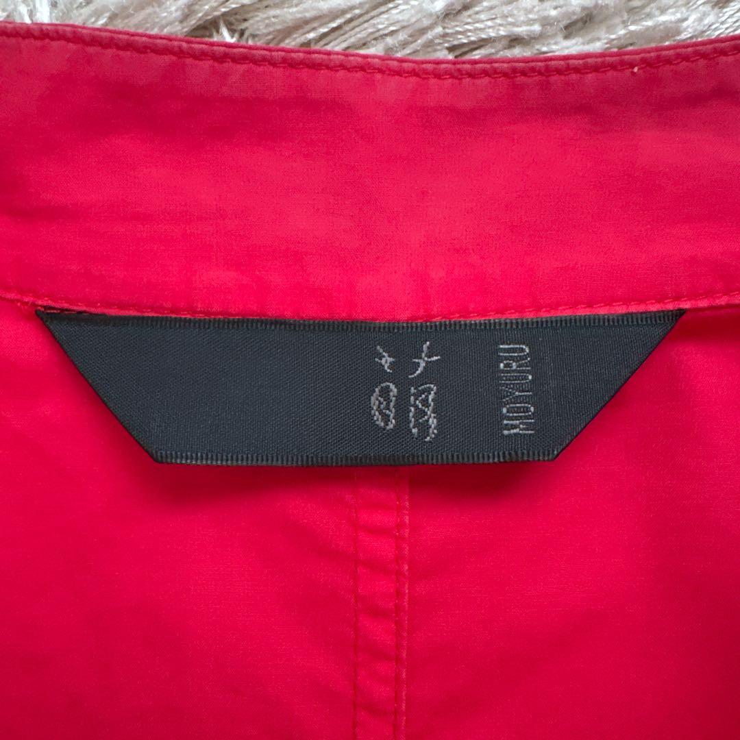 萌 モユル シャツワンピース コクーン アートデザイン バンドカラー 変形